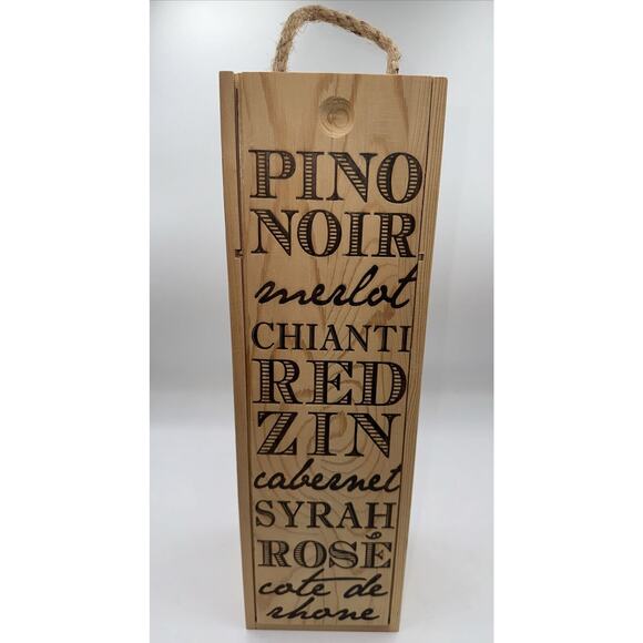 Natural Wooden Wine Red Crate with Handle with Sliding Cover Classy 31-08 - Picture 9 of 16